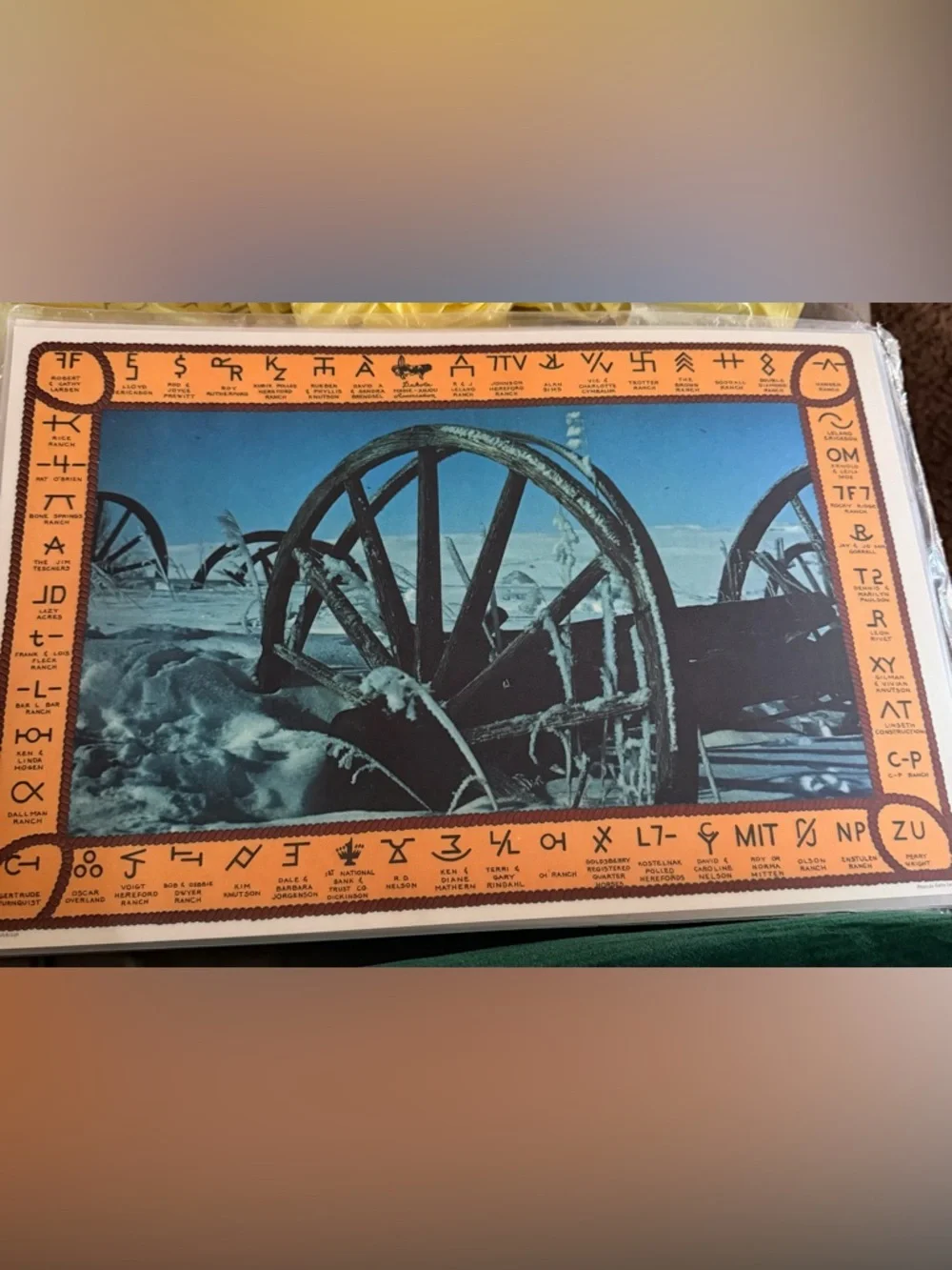 Vintage Western Ranch Brand Placemats Set of 4‎ – Cowboy Cattle Drive Rustic